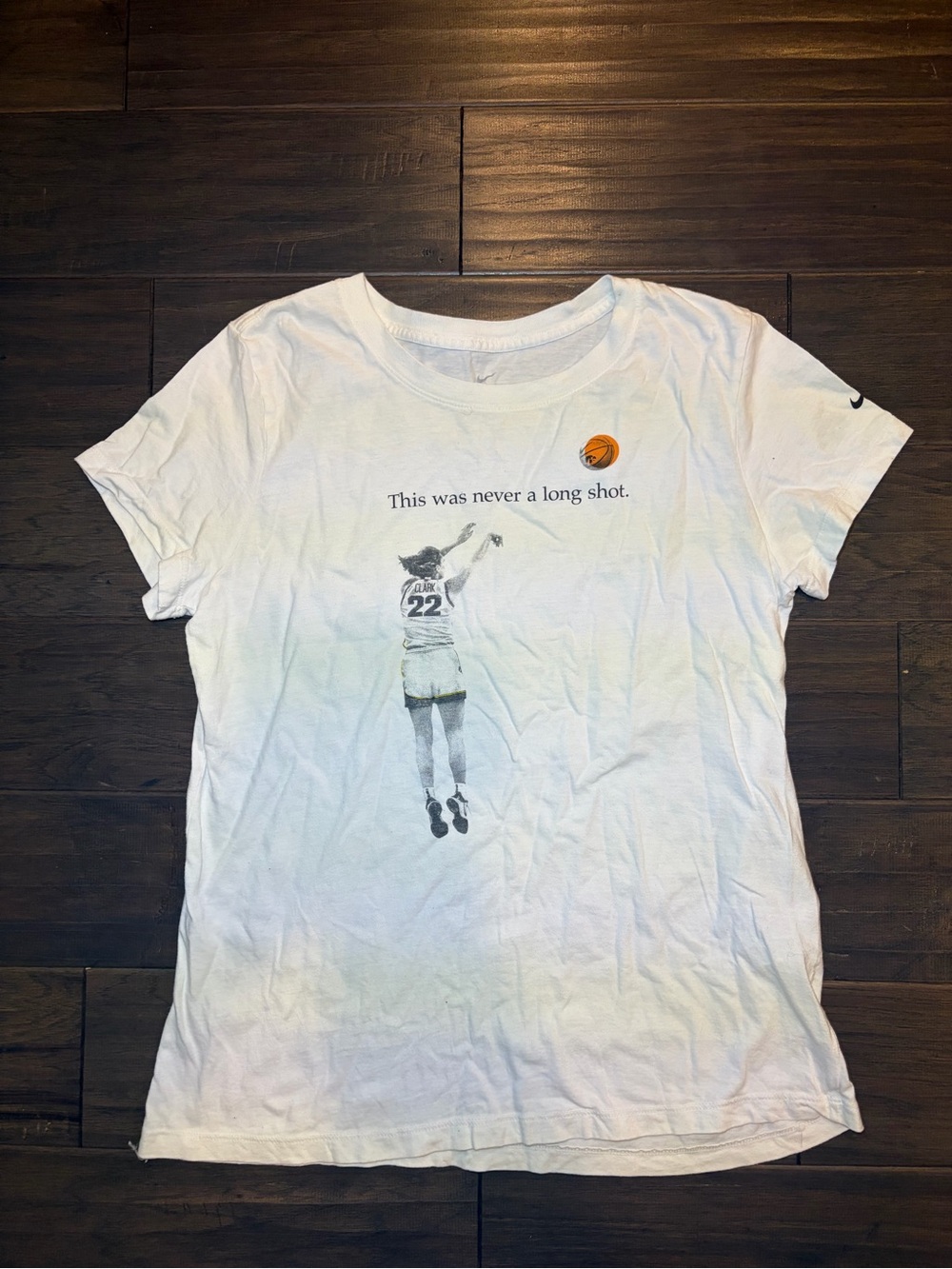 Caitlin Clark Nike basketball shirt. Woman’s inspirational shirt. Size Medium.
